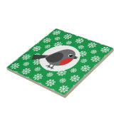 Cute Cartoon Robin met Snowflakes Tegeltje (Zijkant)