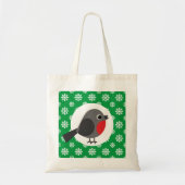 Cute Cartoon Robin met Snowflakes Tote Bag (Voorkant)