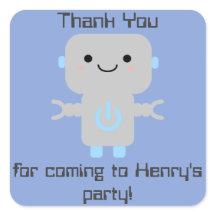 Cute Cartoon Robot Bedankt