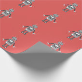 Cute Cartoon Robot Cadeaupapier (Hoek)