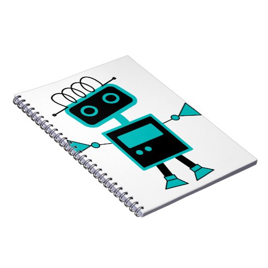 Cute Cartoon Robot gemaakt van elektronische symbo Notitieboek (Rechterzijde)