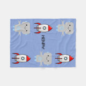 Cute Cartoon Robot Rocket Fleece Deken (Voorkant (Horizontaal))