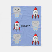 Cute Cartoon Robot Rocket Fleece Deken (Voorkant)