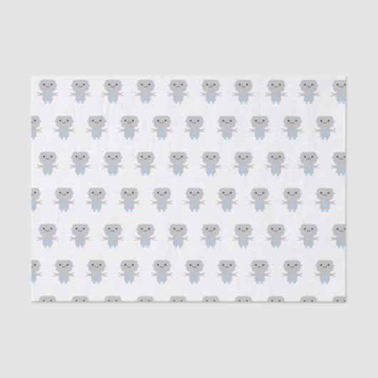 Cute Cartoon Robot Tissuepapier (Voorkant)