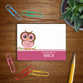 Cute Cartoon Roze Owl Gepersonaliseerd Post-it® Notes