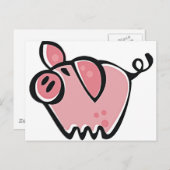 Cute Cartoon Roze Pig Briefkaart (Voorkant / Achterkant)