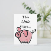 Cute Cartoon Roze Pig Briefkaart (Staand voorkant)