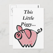 Cute Cartoon Roze Pig Briefkaart (Voorkant / Achterkant)