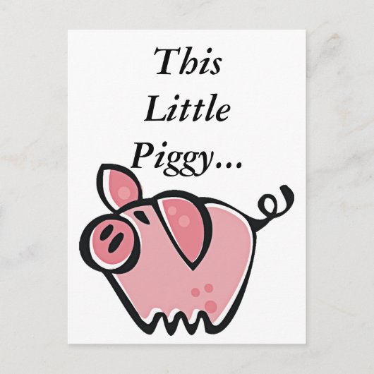 Cute Cartoon Roze Pig Briefkaart (Voorkant)