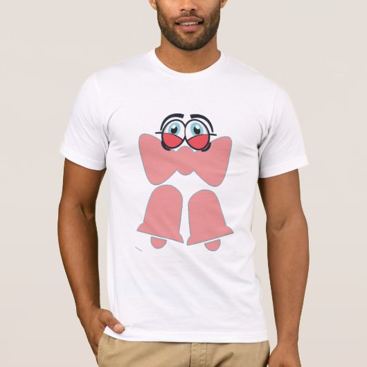 Cute Cartoon Roze Strik T-shirt (Voorkant)