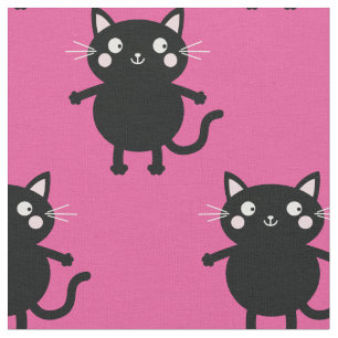 Cute Cartoon Roze zwarte katten Baby Nursery Kind  Stof