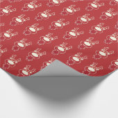 Cute Cartoon Rudolph Red Pattern Cadeaupapier (Hoek)