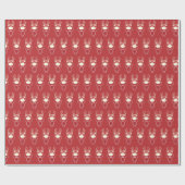 Cute Cartoon Rudolph Red Pattern Cadeaupapier (Vlak)