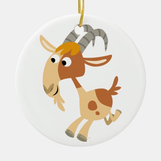 Cute Cartoon Running Goat Ornament (Voorkant)