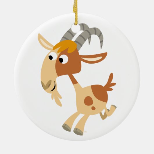 Cute Cartoon Running Goat Ornament (Achterkant)