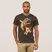 Cute Cartoon Running Goat T-Shirt (Voorkant volledig)