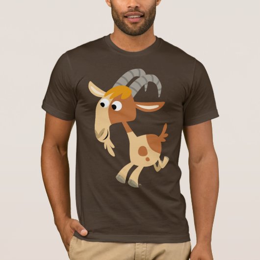 Cute Cartoon Running Goat T-Shirt (Voorkant)