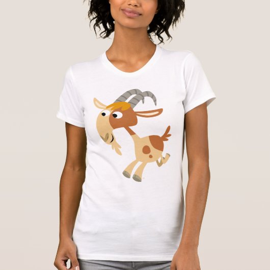 Cute Cartoon Running Goat Women T-Shirt (Voorkant)