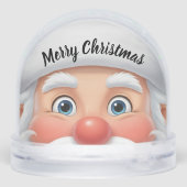 Cute cartoon Santa Claus face Christmas Sneeuwbol (Achterkant)