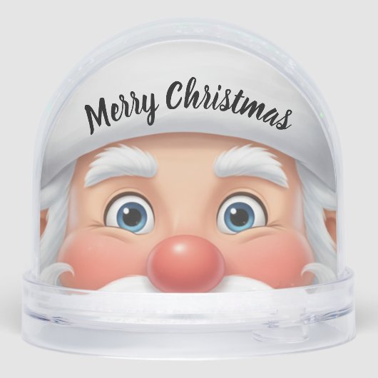 Cute cartoon Santa Claus face Christmas Sneeuwbol (Achterkant)