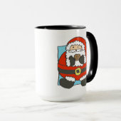 Cute Cartoon Santa Holding Mince Pie Mok (Voorkant rechts)