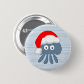 Cute Cartoon Santa Jellyfish Ronde Button 5,7 Cm (Voorkant /achterkant)