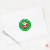 Cute Cartoon Santa KerstGreen Ronde Sticker (Envelop)