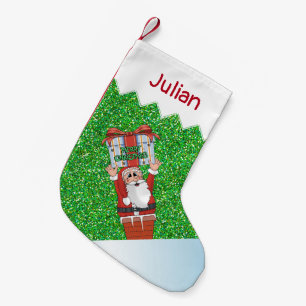 Cute Cartoon Santa Kerstmis Kinder Stocking Kleine Kerstsok