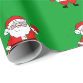 Cute Cartoon Santa Red Green Kerstmis Cadeaupapier (Rol Hoek)