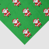 Cute Cartoon Santa Red Green Kerstmis Tissuepapier (Detail)