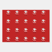 Cute Cartoon Santa Red Green White Kerstmis Inpakpapier Vel (Voorkant 2)