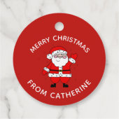 Cute Cartoon Santa Red Kerstmis Bedankjes Labels (Achterkant)