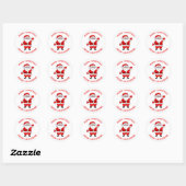 Cute Cartoon Santa Red Kerstmis Ronde Sticker (Vel)