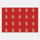 Cute Cartoon Santa Robin Gingerbrooman Inpakpapier Vel (Voorkant 2)