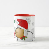 Cute Cartoon Santa Sheep Bah Humbug Kerstmis Mok (Midden)