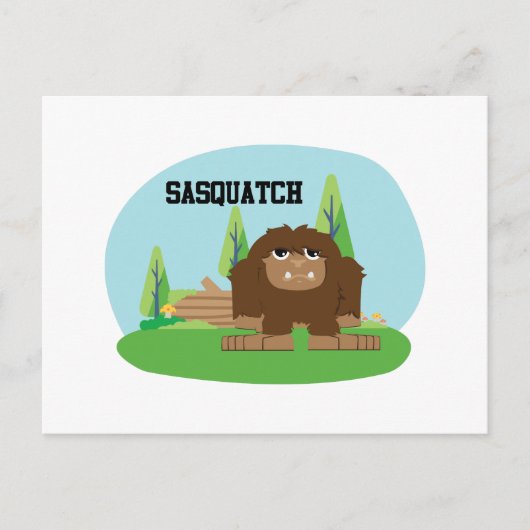 Cute Cartoon Sasquatch Briefkaart (Voorkant)