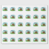 Cute Cartoon Sasquatch Cadeaupapier (Vlak)