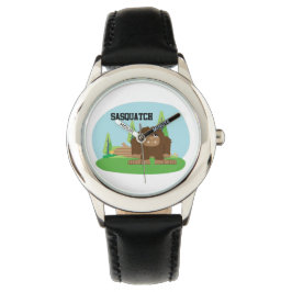 Cute Cartoon Sasquatch Horloge