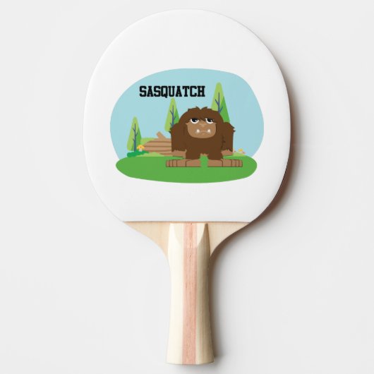 Cute Cartoon Sasquatch Tafeltennisbatje (Voorkant)
