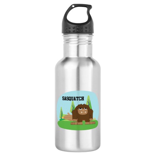 Cute Cartoon Sasquatch Waterfles (Voorkant)