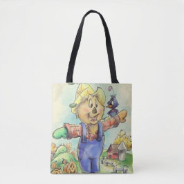 Cute cartoon scarecrow canvas tas