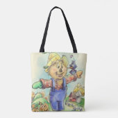 Cute cartoon scarecrow canvas tas (Achterkant)