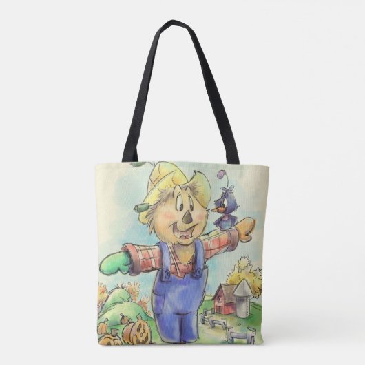 Cute cartoon scarecrow canvas tas (Achterkant)