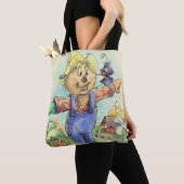 Cute cartoon scarecrow canvas tas (Dichtbij)