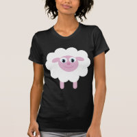 Cute cartoon schaap zwart-wit T-shirt