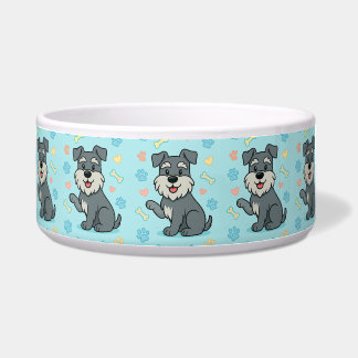 Cute Cartoon Schnauzer Personalize Bowl Voerbakje