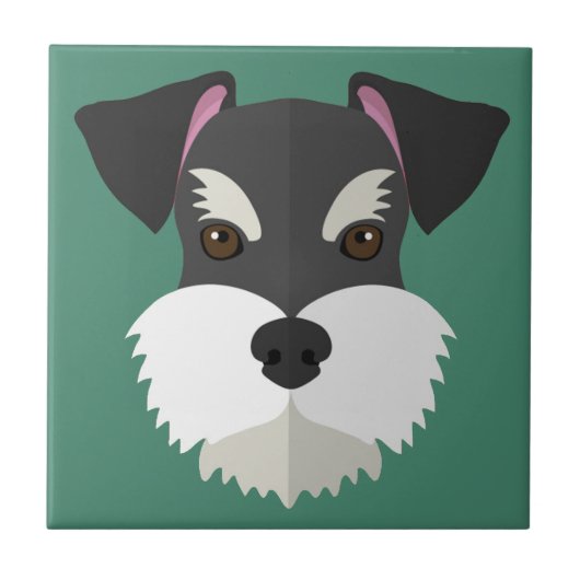 Cute Cartoon Schnauzer! Tegeltje (Voorkant)