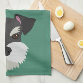 Cute Cartoon Schnauzer! Theedoek (Quarter Fold)