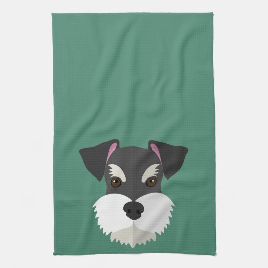 Cute Cartoon Schnauzer! Theedoek (Verticaal)