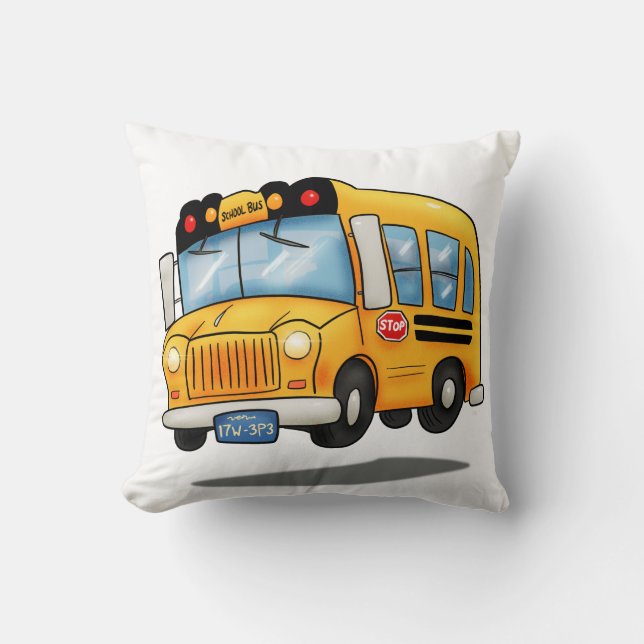 Cute Cartoon School Bus Kussen (Voorkant)